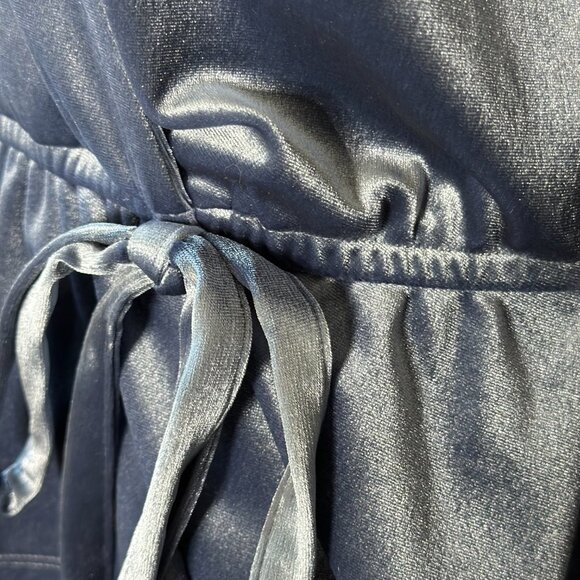 Blue faux velvet top - Picture 3 of 4